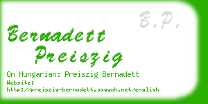 bernadett preiszig business card